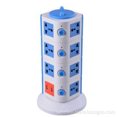 Intelligent Table, UK, Universal Stand Socket Adapter, Detachable Vertical Power. 1-4 Floors w/USB